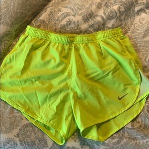 Neon Nike dri-fit shorts